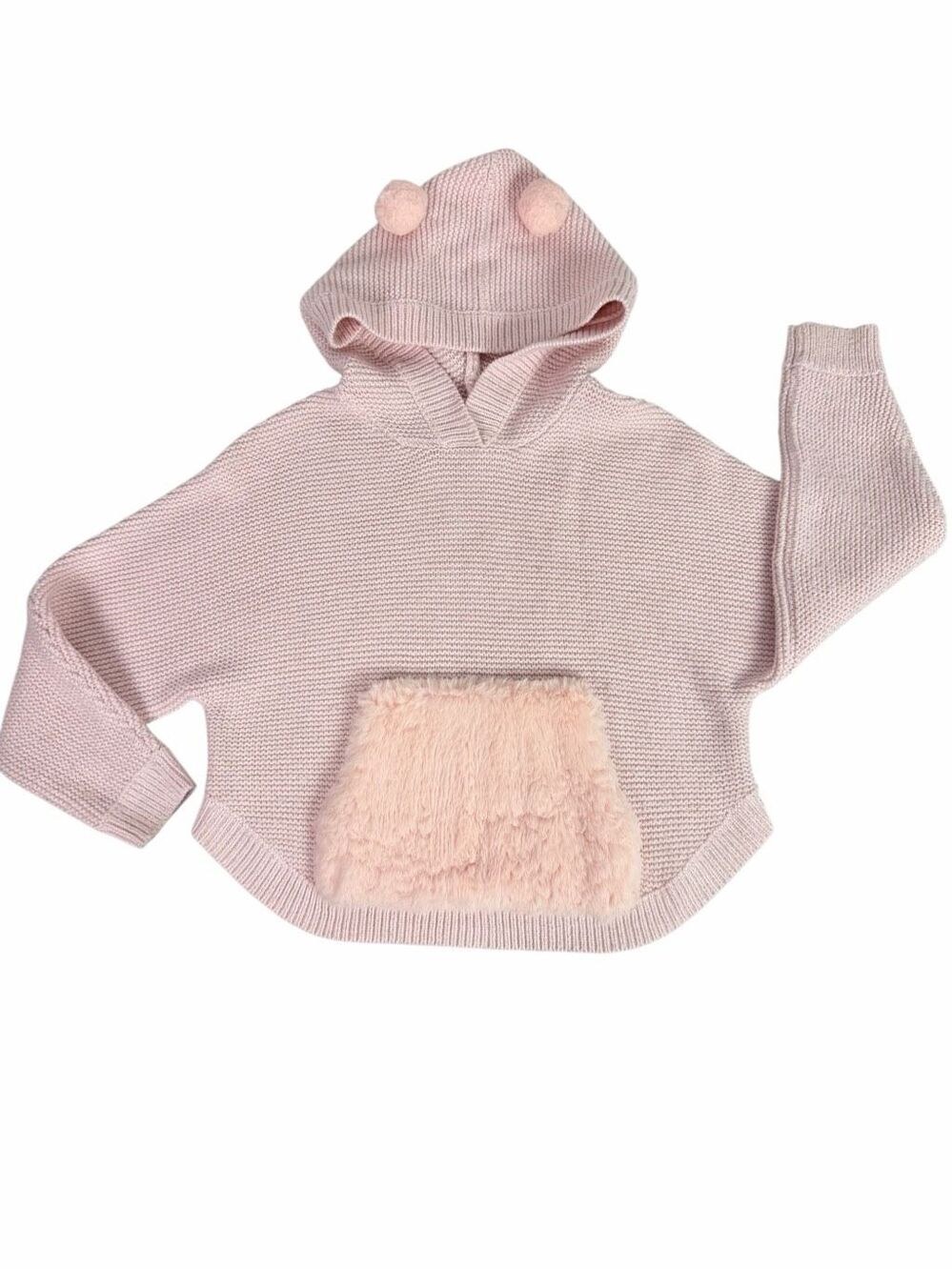 Cat & Jack Small Pink Hooded Poncho Sweater size 6/6X
